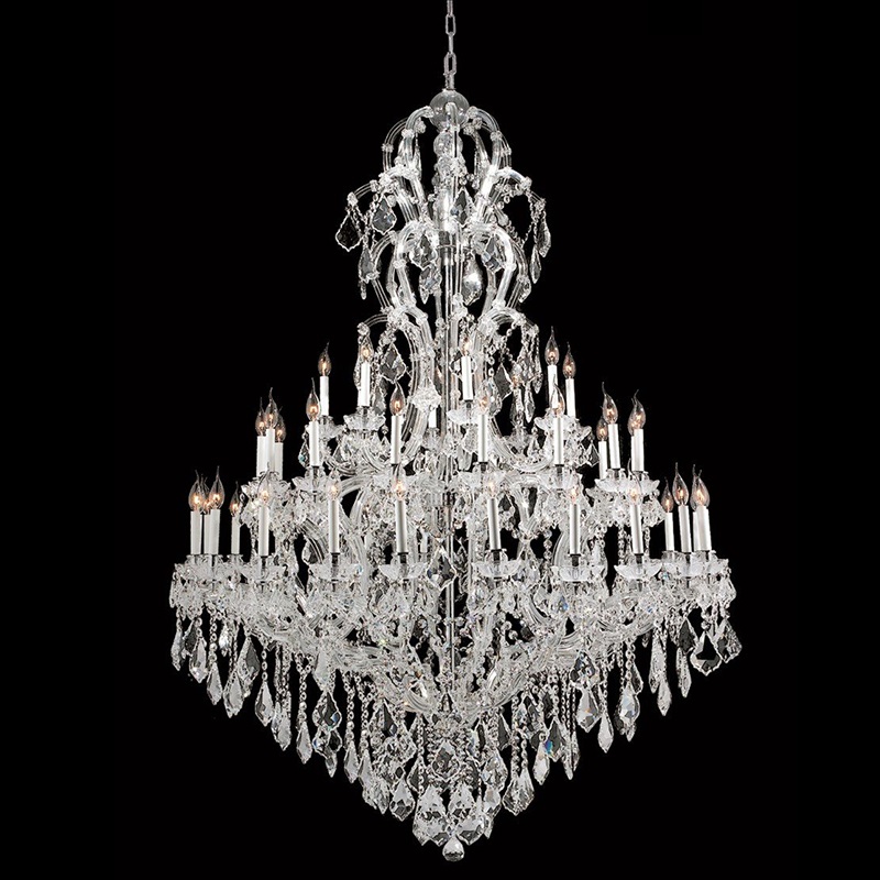 Iluminación del vestíbulo de la lámpara de araña de cristal Big Maria Theresa de 48 luces