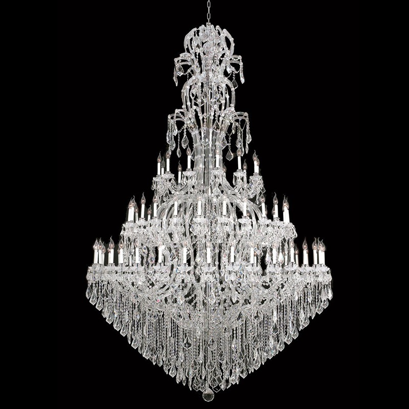 72 Lights Maria Theresa Chandelier Екстра голем кристален лустер за високи тавани