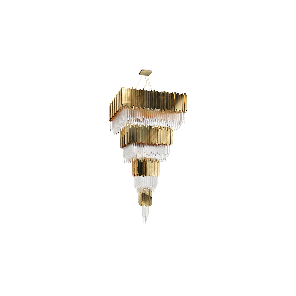 Люстра Big Square Luxxu Empire Contemporary Gold Chandelier