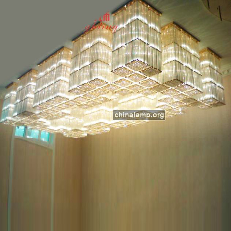 Extra Large Meeting Room Chandelier Big Rectangle Hotel Lobby Lighting