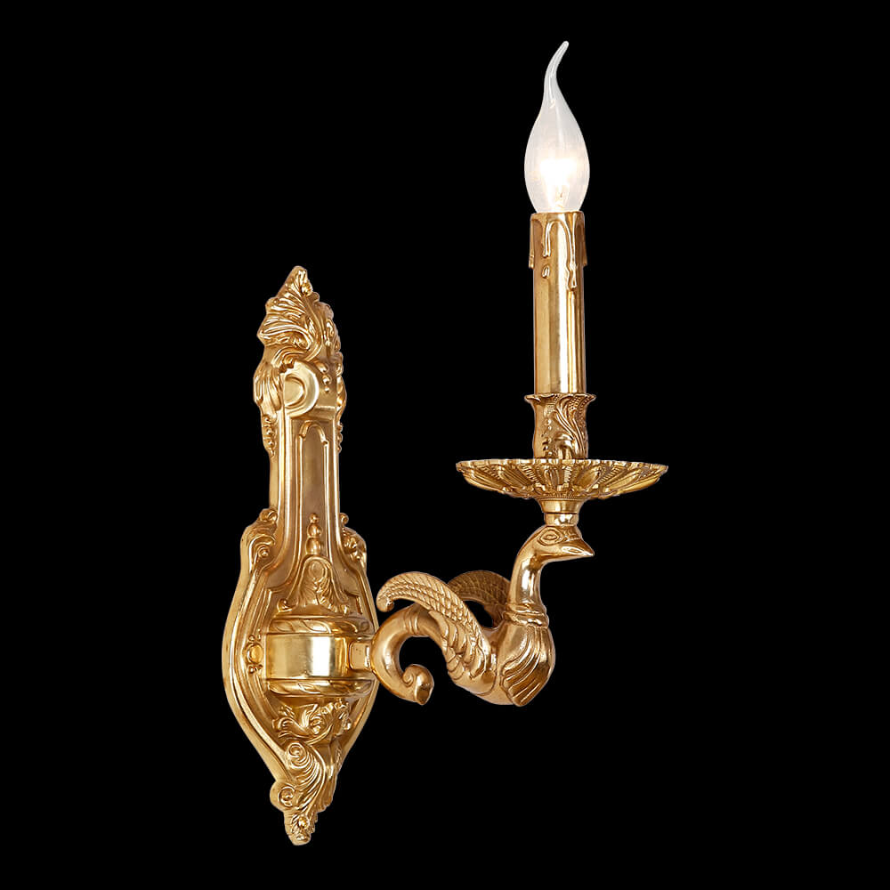 1 Light French Vintage Brass Wall Sconce XS-B9045-1