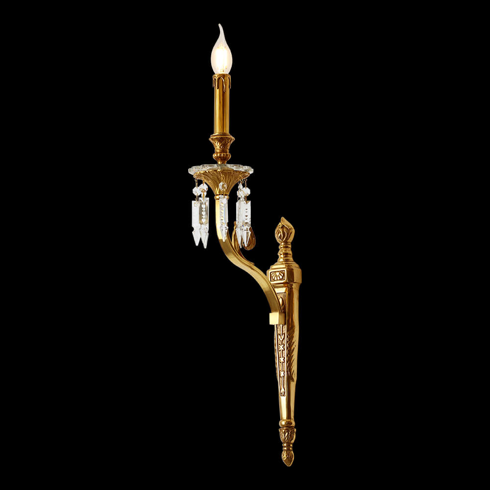 1 Light Antique Brass жана Crystal Wall Light XS-B9055-1