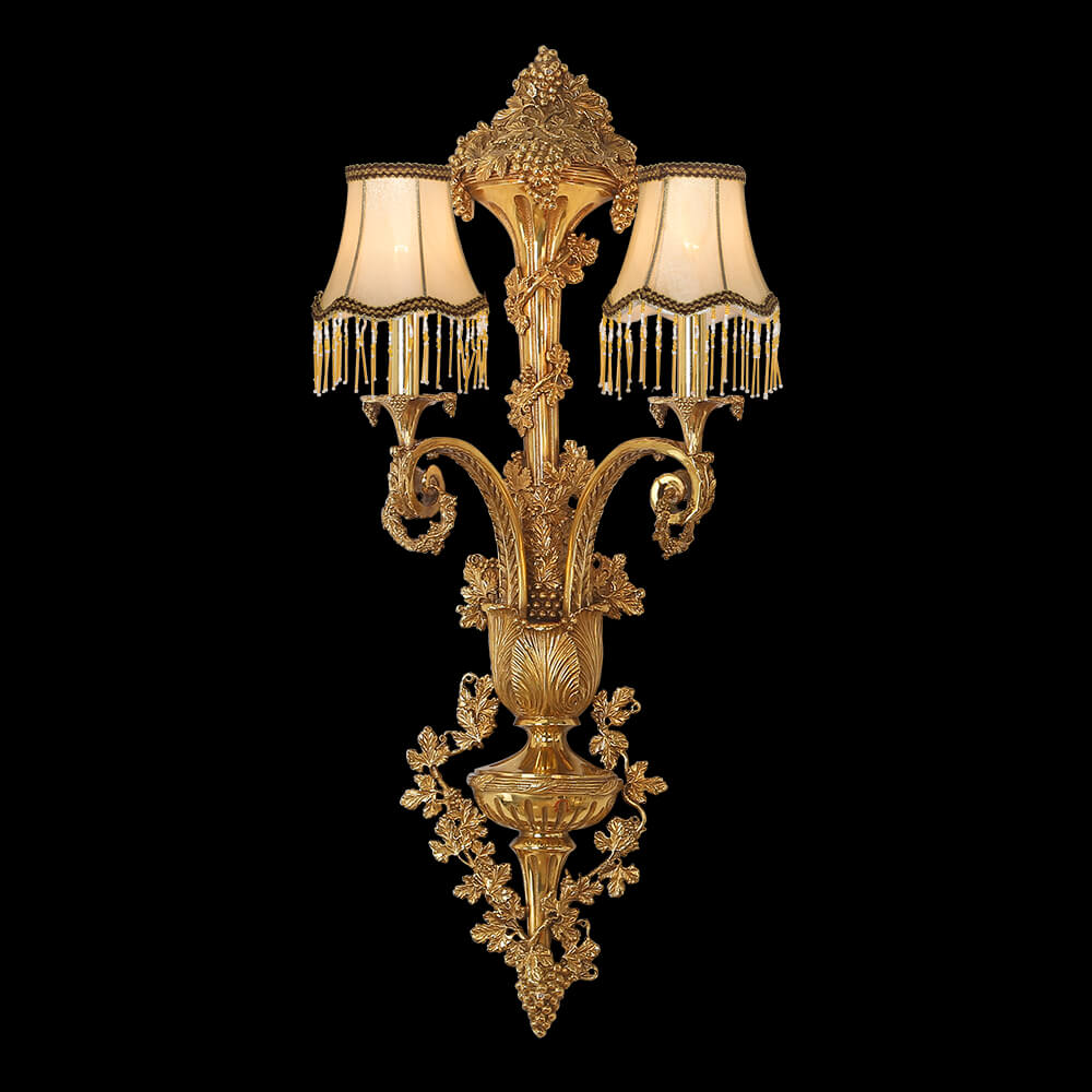 2 Lights French Vintage Brass Wall Sconce XS-B9058-2B