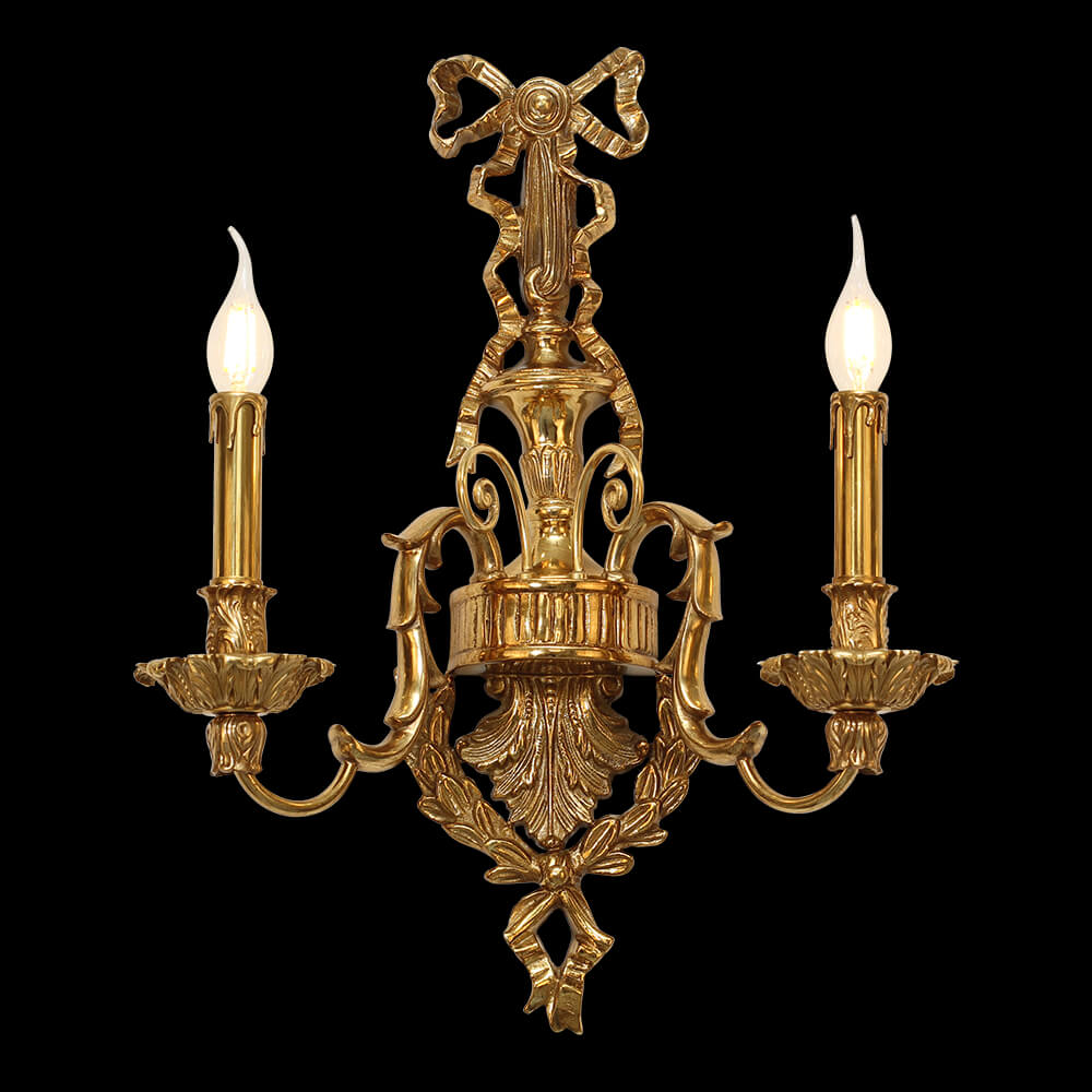 2 Lights French Vintage Brass Wall Sconce XS-B9059-2