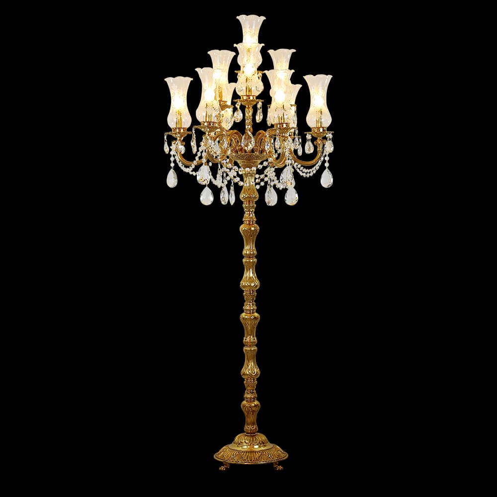 French Style Brass uye Crystal Floor Lamp XS-RL1022