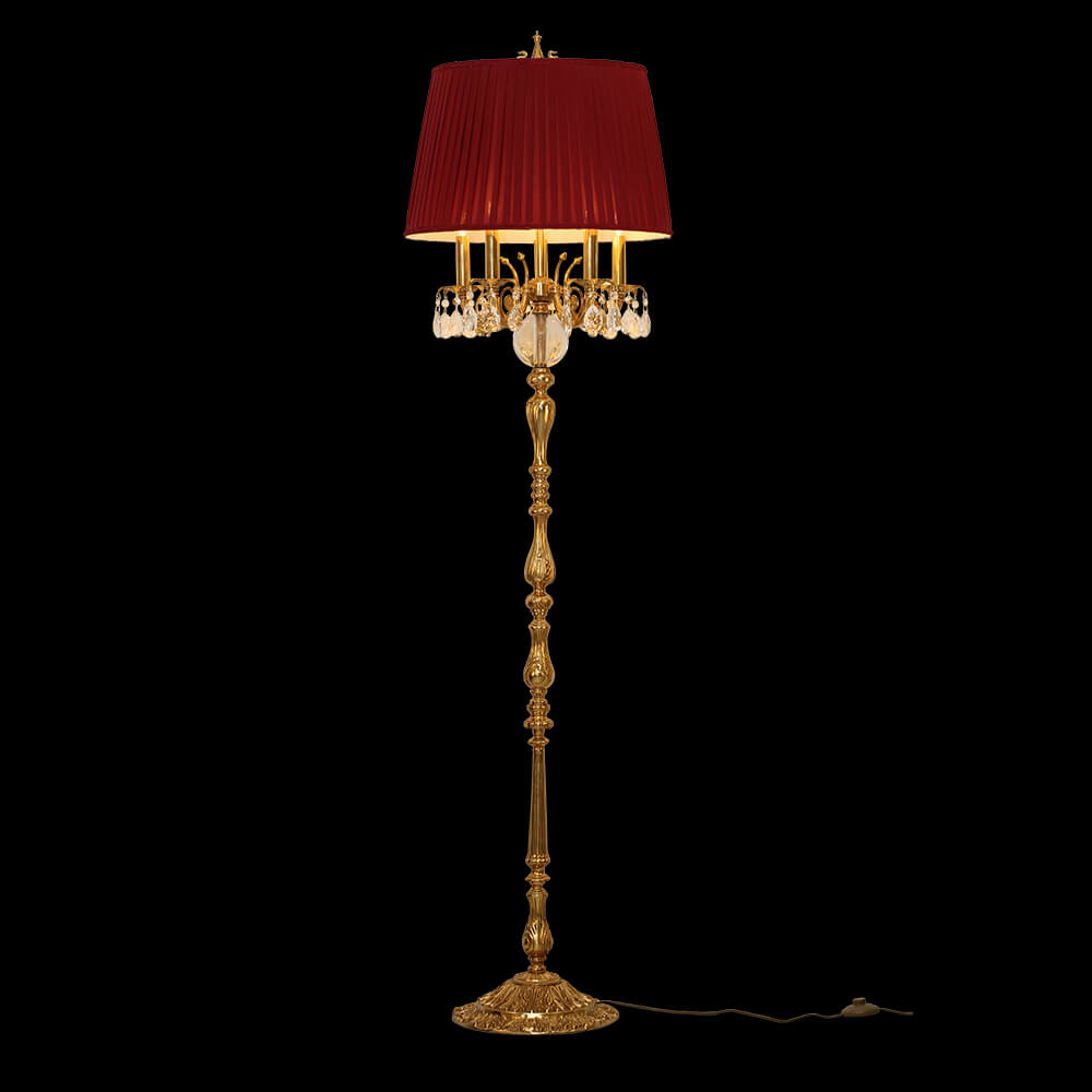 French Style Brass and Crystal Floor Lamp XS-RL1128