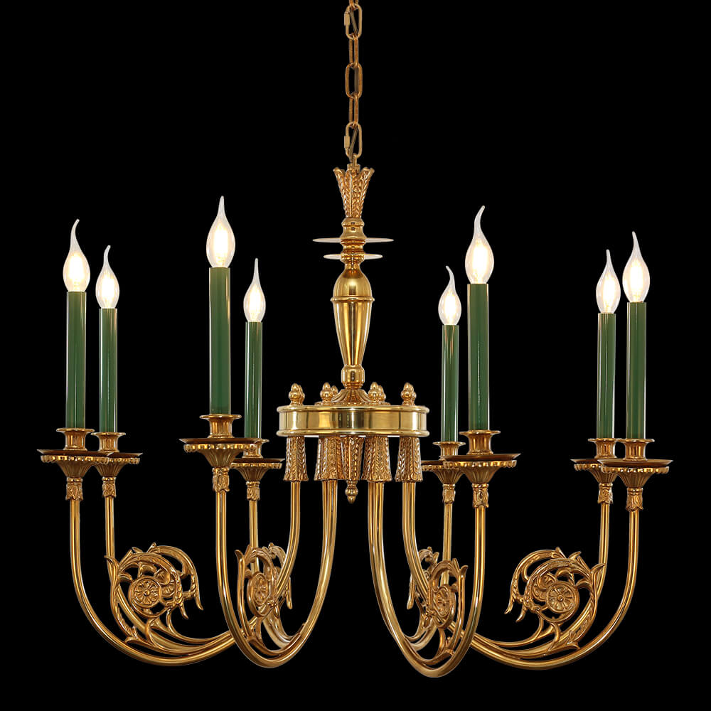 Kraljevski francoski bakreni lestenec z 8 lučkami v baročnem slogu