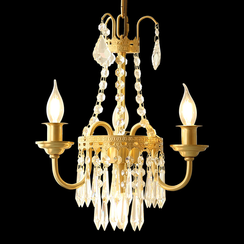 French Empire Brass and Crystal Chandelier XS0027-3