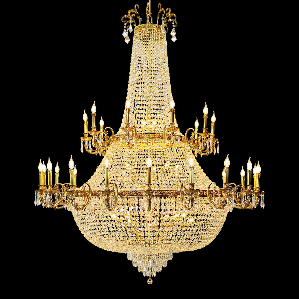 Φωτισμός κρυστάλλινου φουαγιέ γαλλικής αυτοκρατορίας 71×83 ιντσών