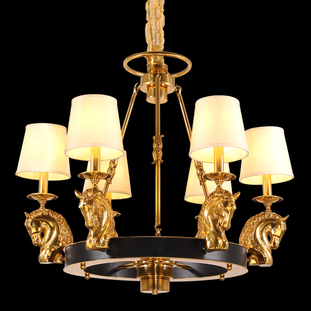 6 Lampu Baroque Style Perancis Perunggu Chandelier XS0064-6