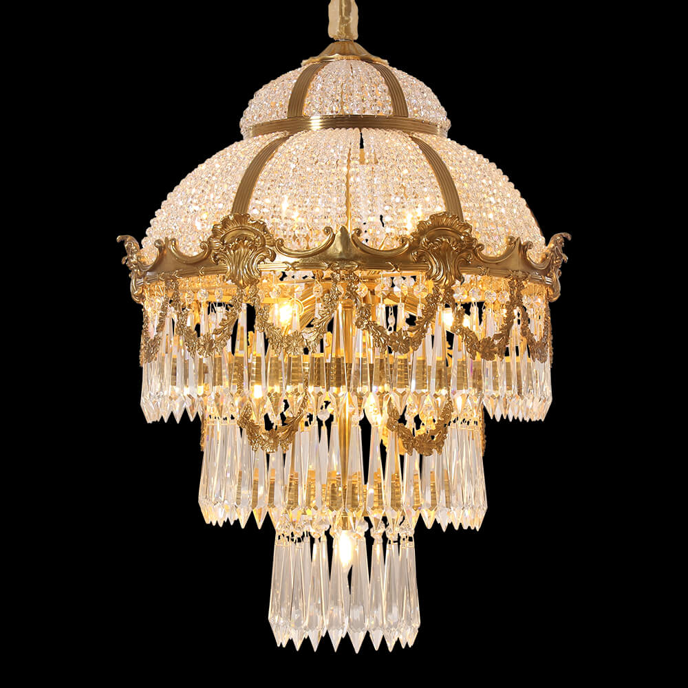 26 Inihi French Empire Brass Crystal Chandelier XS0074-3T