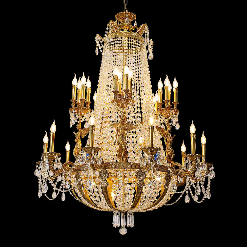 46 Inch French Empire Brass Crystal Chandelier XS0075-20+10