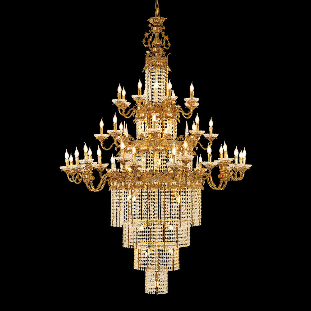 71 Inch French Empire Brass Crystal Chandelier XS0079-40