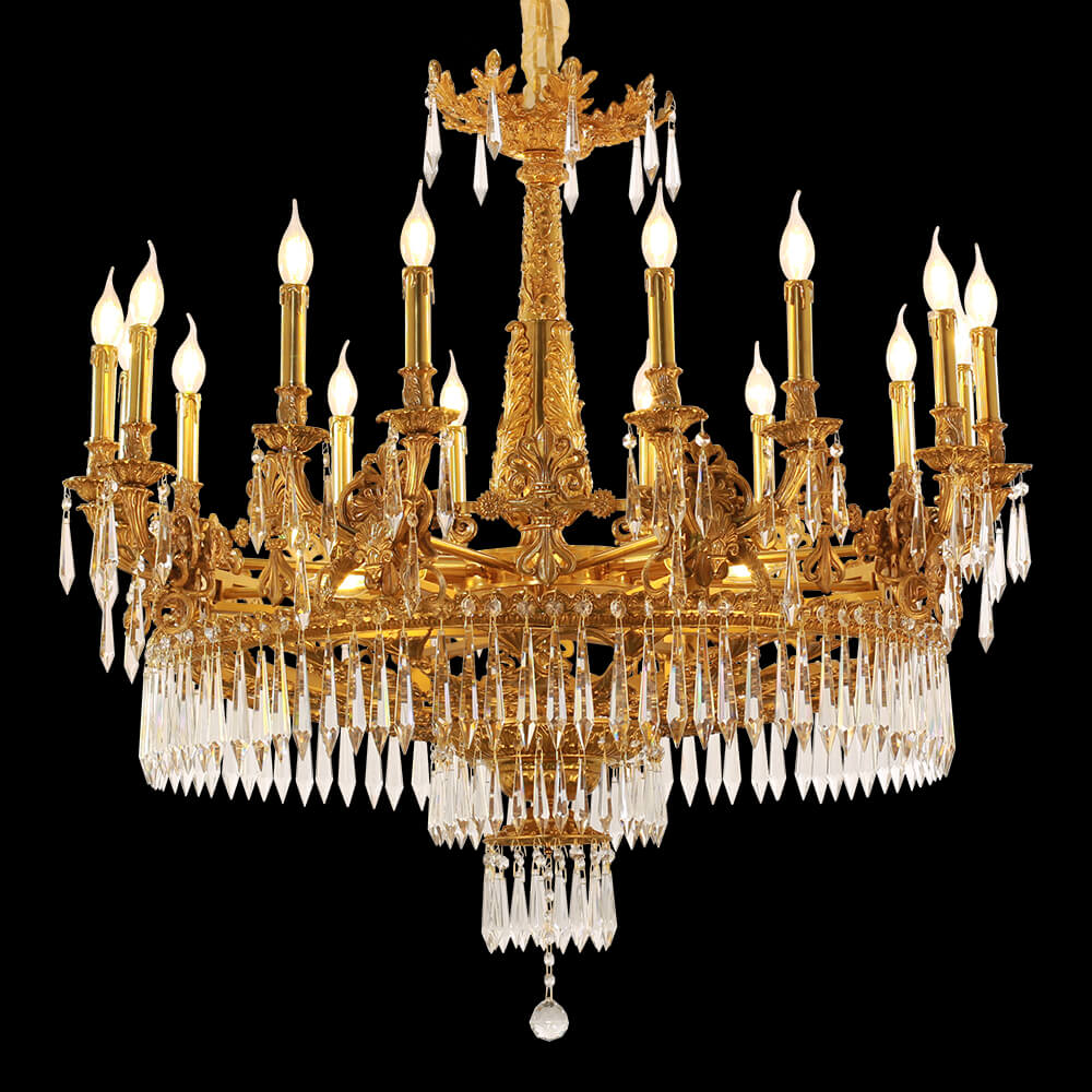 16 Lights French Empire Brass Crystal Chandelier XS0136-16