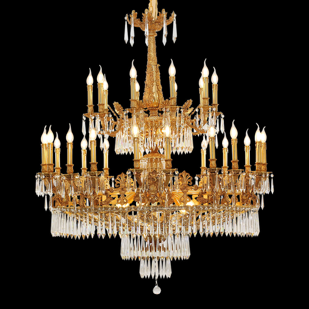 Lampadario in cristallo in ottone impero francese a 30 luci XS0136-20+10