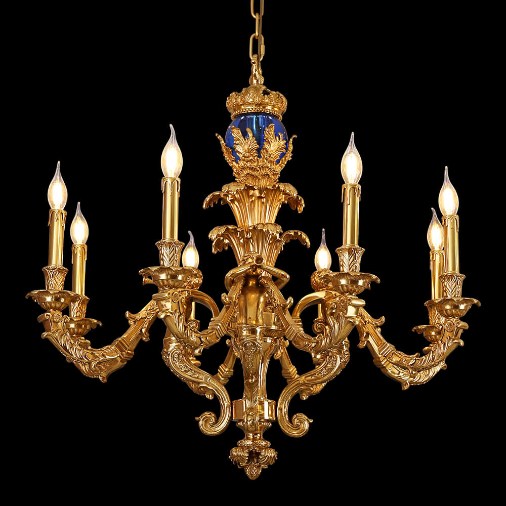 8 ọkụ Baroque French Palace ọla Chandelier XS0138
