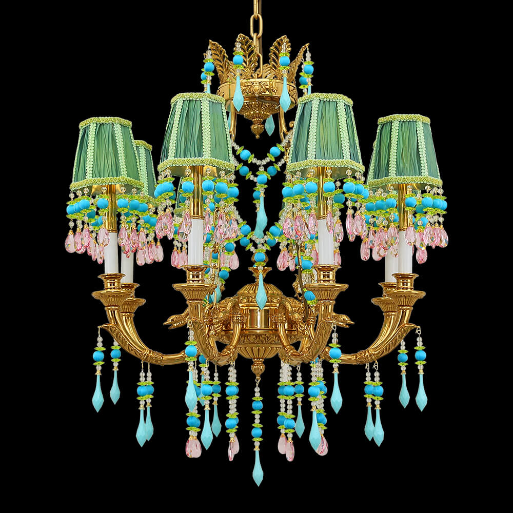 8 Lights Brass and Acrylic Chandelier for Wedding Event XS0153-8A