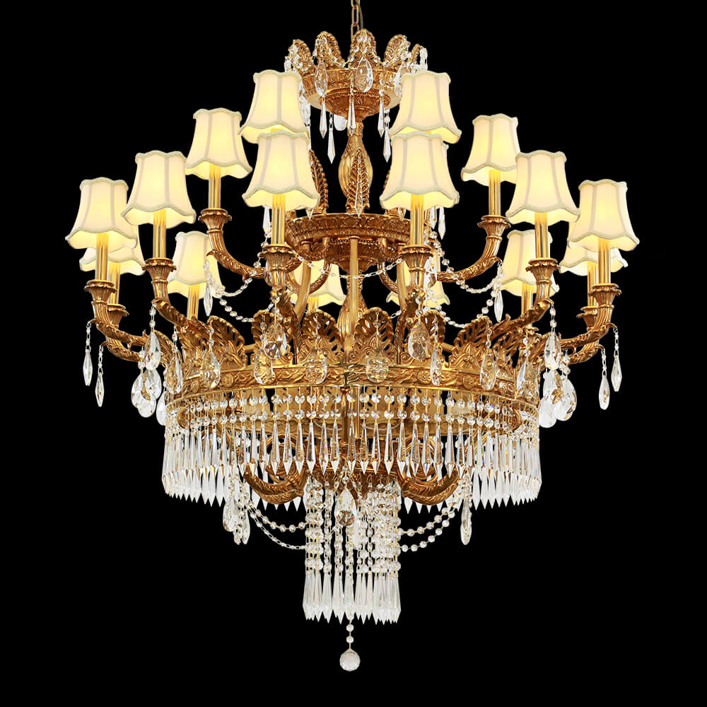 Lámpara de araña de cristal de latón imperio francés de 18 luces XS0154-12+6