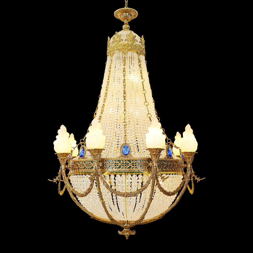 39 Inch French Empire Brass Crystal Chandelier XS0156-8