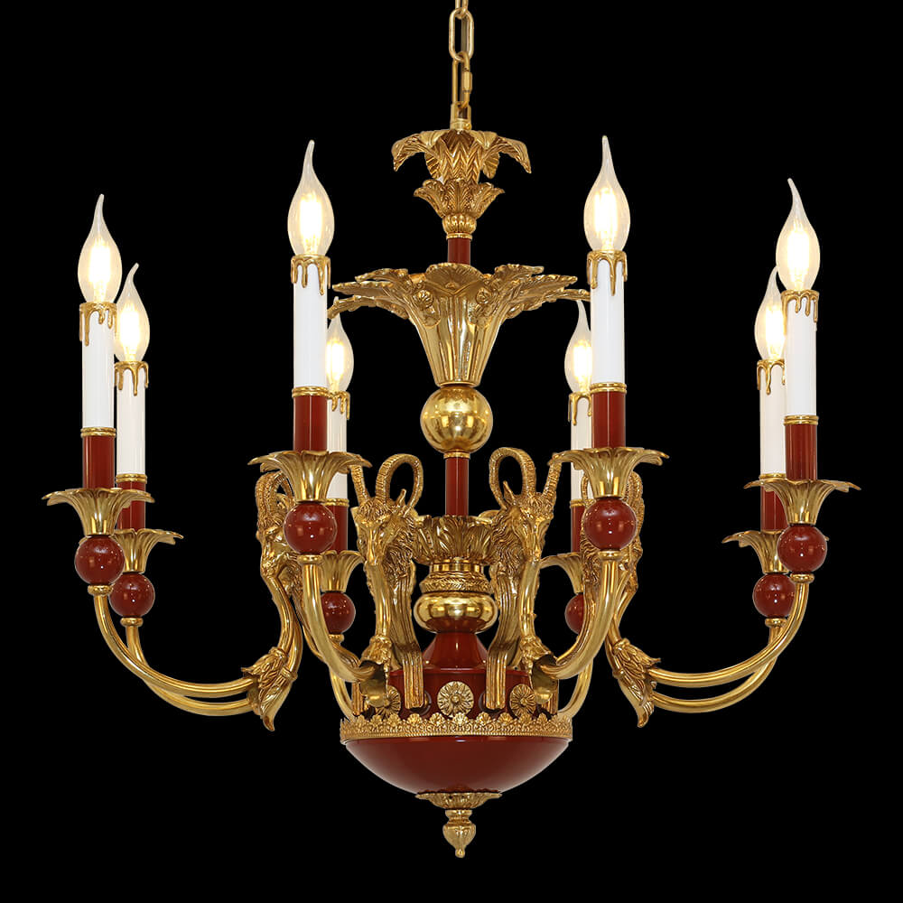8 Fény Piros Szín Rokokó Francia Birodalom bronz csillár XS0181R