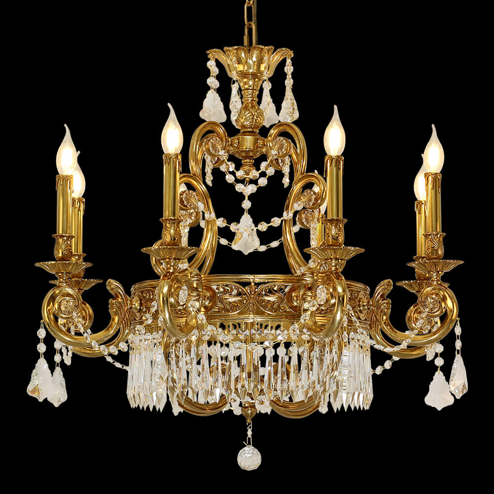 8 Lights French Empire Bronze and Crystal Chandelier XS0212-8