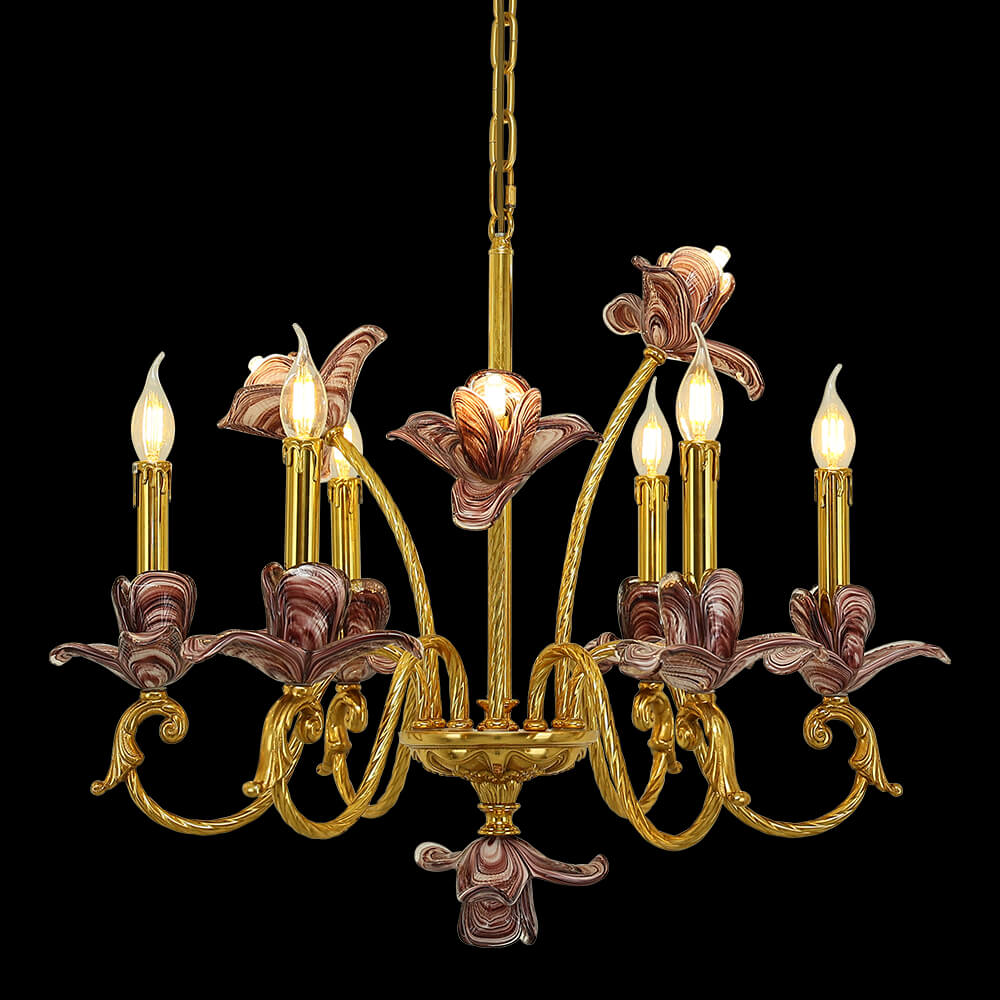 9 Lights Vintage French Gold Brass Chandelier XS0270