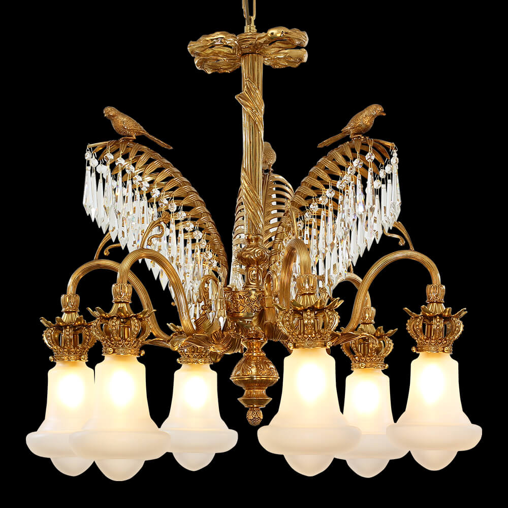 6 Lights Rococo Style French Brass Chandelier XS0324-6