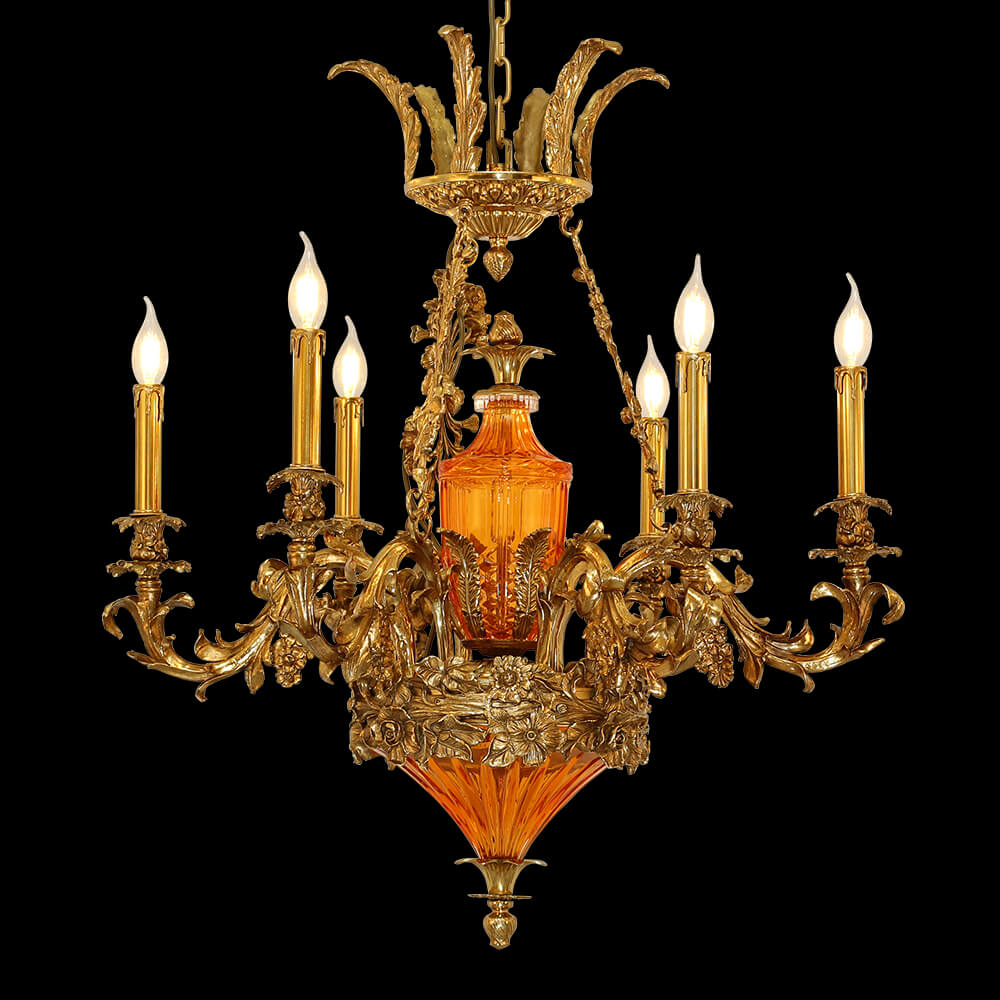 6 Lights Rococo French Empire Bronze Chandelier XS0333-6