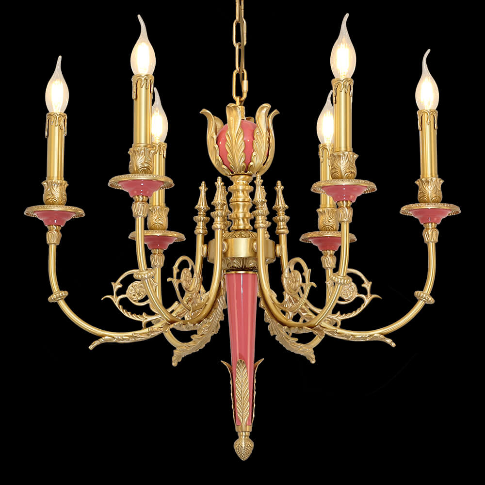 6 Lights Baroque Style French Brass Chandelier XS0342-6R