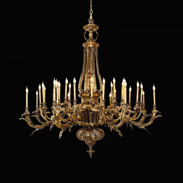 Oversized French Style Antique Brass Chandelier for Villa Giant Foyer Chandelier