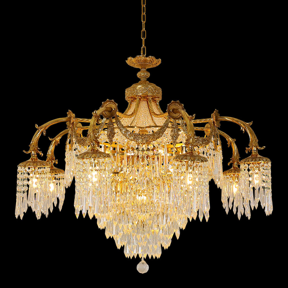 French Empire Brass and Crystal Chandelier XS0442-1050