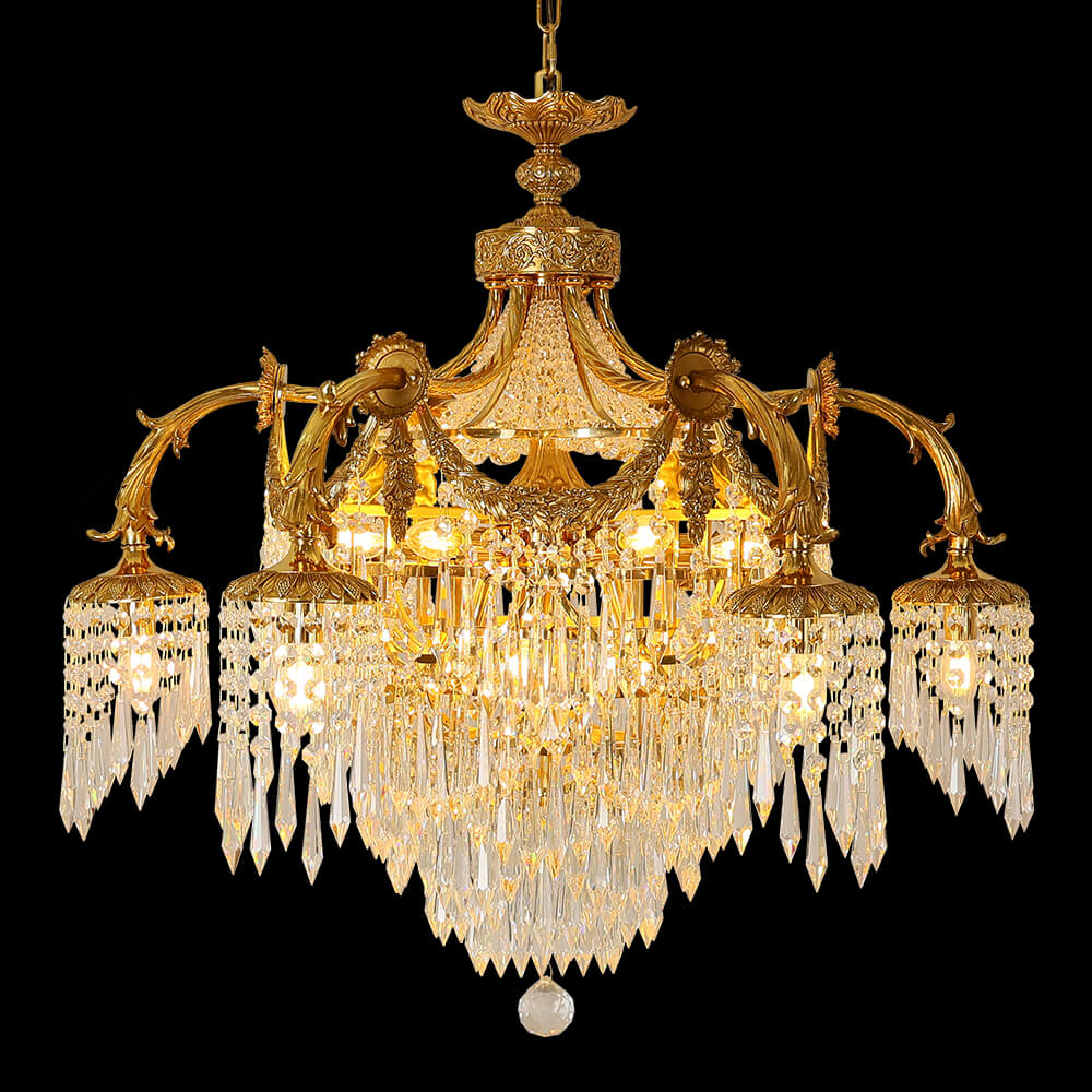 French Empire Brass and Crystal Chandelier XS0442-850