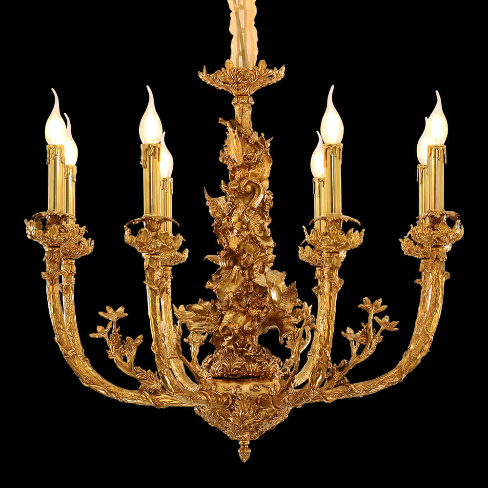 Френски меден полилей с 8 лампи бароков стил XS0478-8