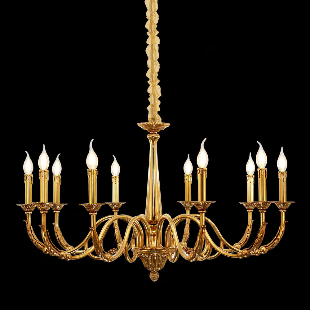 10 Lights Baroque Style French Brass Chandelier XS0480-10