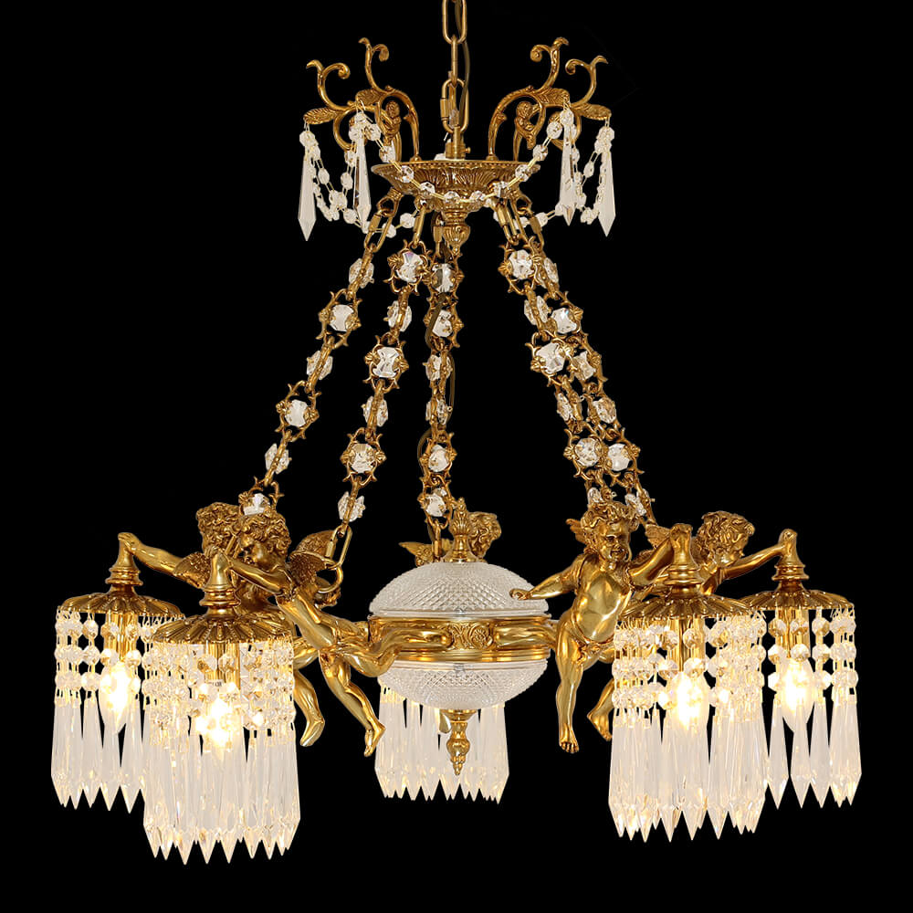 5 Lights Brass Crystal Chanelier XS0485-5