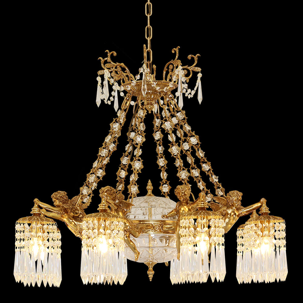 8 Lights French Empire Bronze na Crystal Chandelier XS0485-8