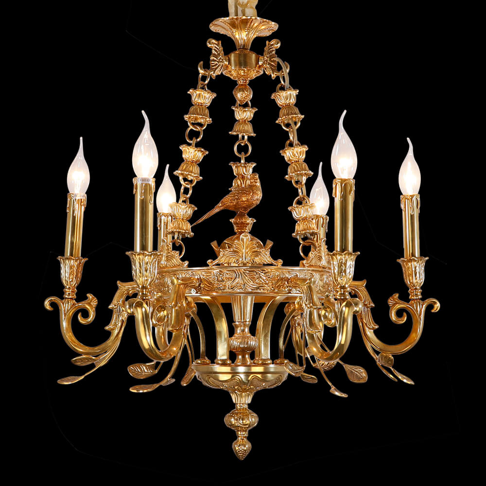 6 Lights Baroque Style French Brass Chandelier XS3002-6