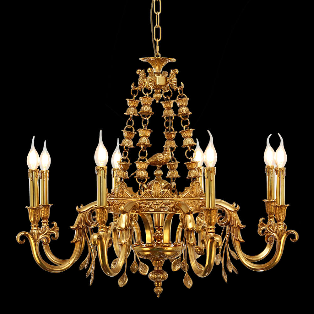 Candelabro de latón francés de 8 luces estilo barroco XS3002-8