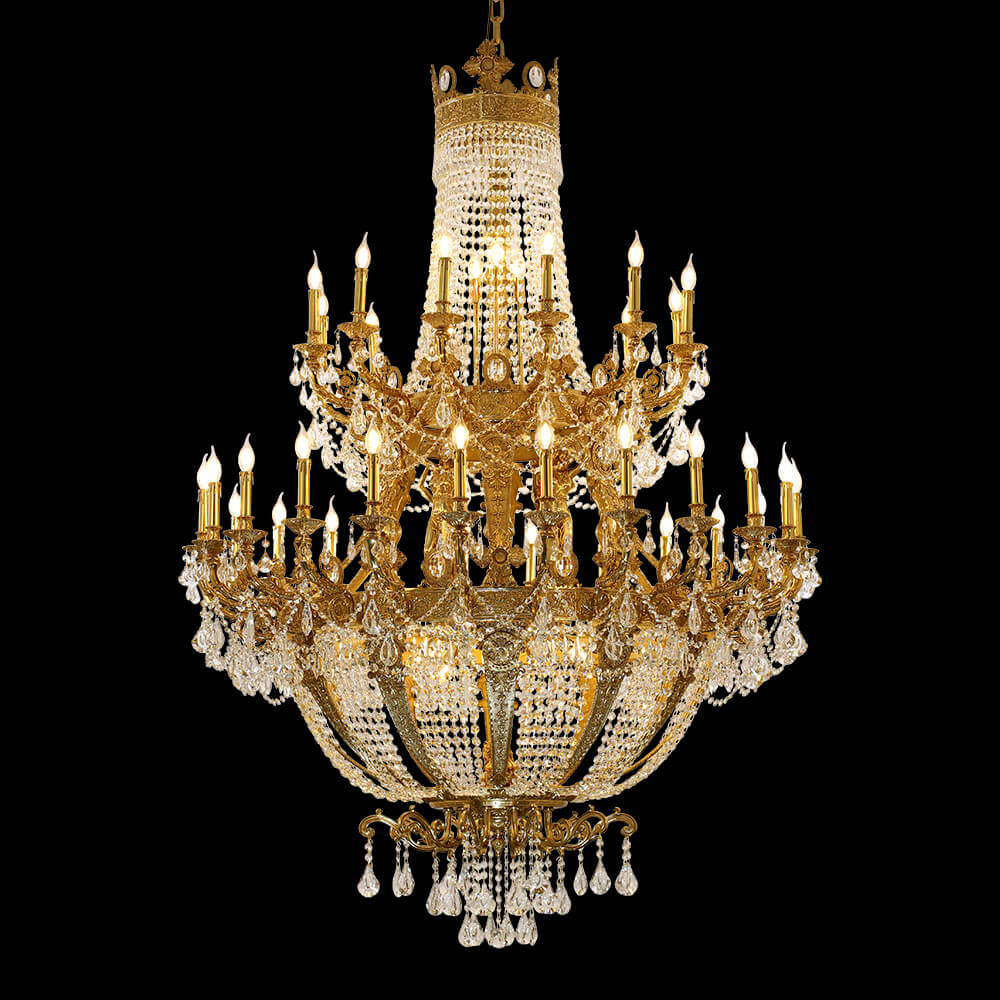 French Empire Brass and Crystal Chandelier XS3010-155