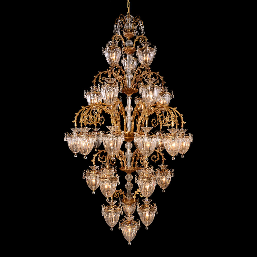 31 Lights 6 Layers Brass and Glass Chandelier XS3011-3+6+12+6+3+1