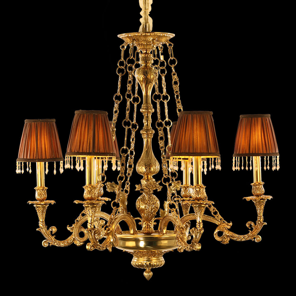 6 Lights Baroque Style French Copper Chandelier XS3036-6