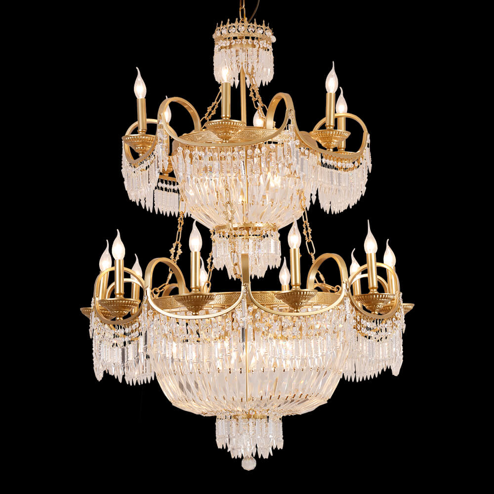 40 Inch French Empire Brass Crystal Chandelier XS3055-10+6