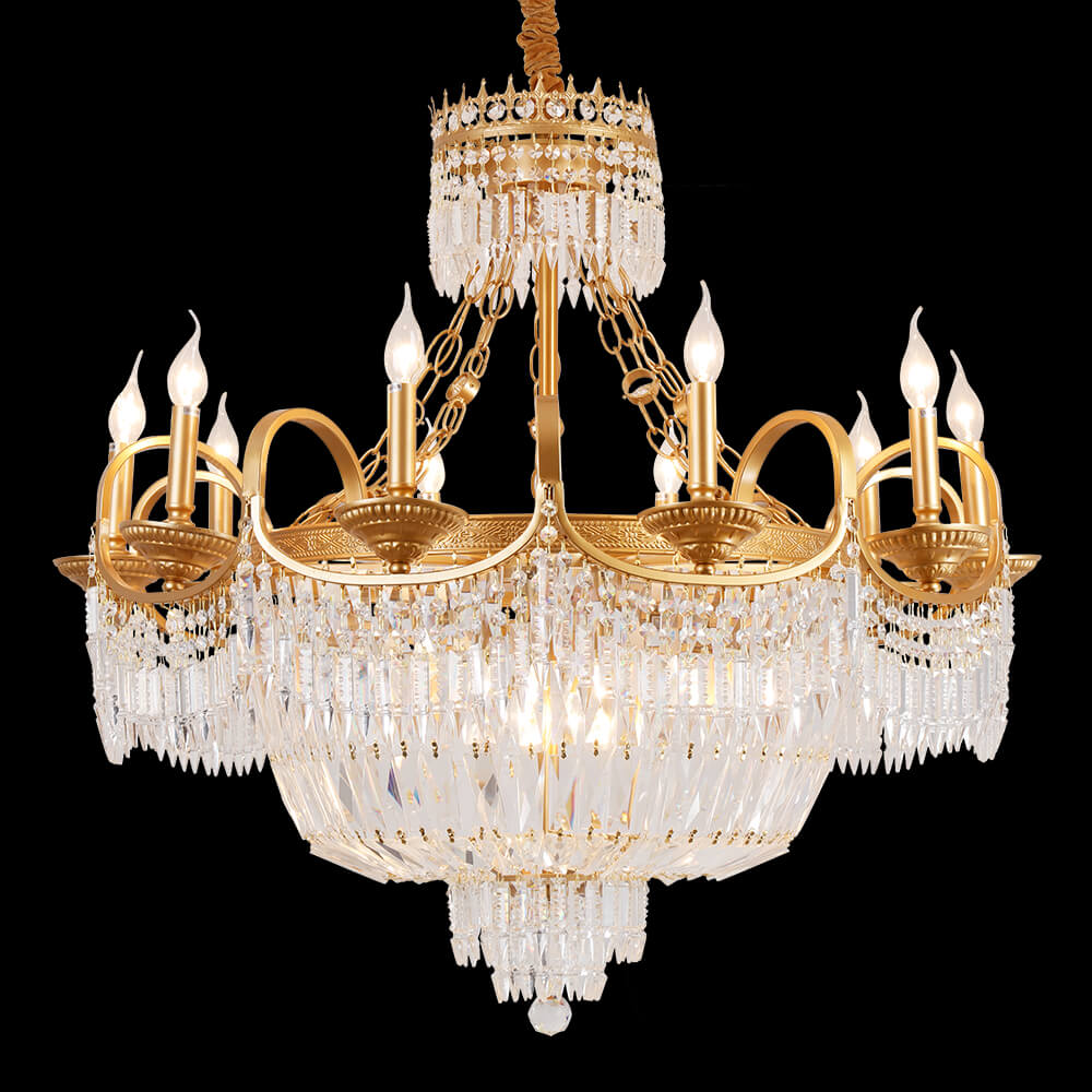 40 Inch French Empire Brass Crystal Chandelier XS3055-10