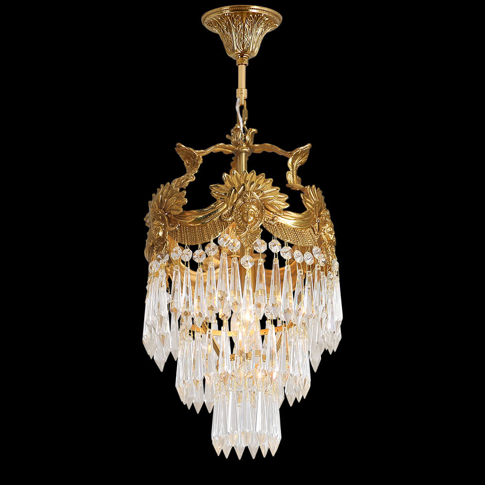 Lampadario di cristallo in ottone impero francese da 10 pollici XS3088-1