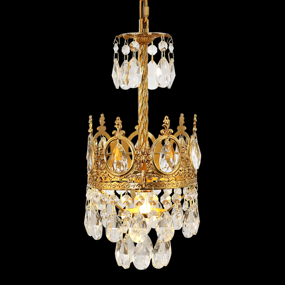 Lampadario di cristallo in ottone impero francese da 6 pollici XS3090-160