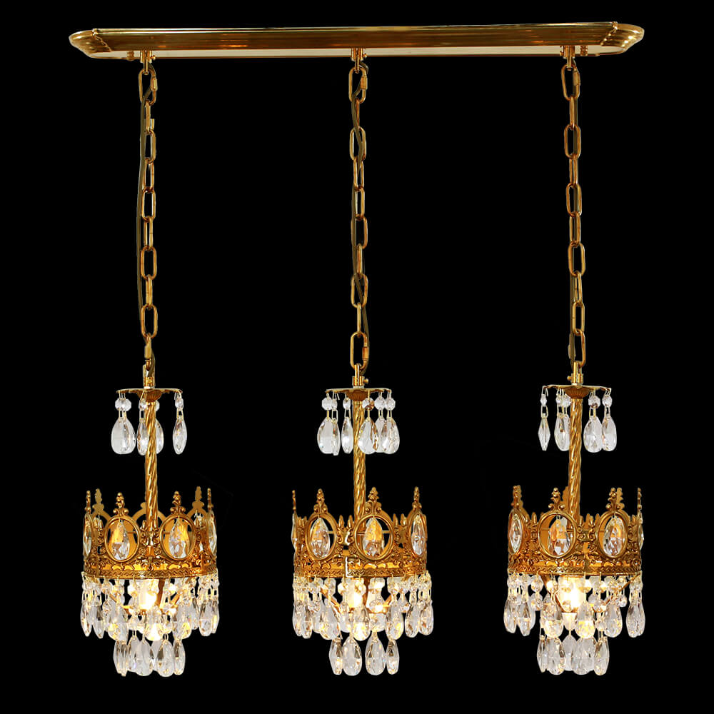 30 Inch Brass and Crystal Chandelier for Dining Room XS3090-3