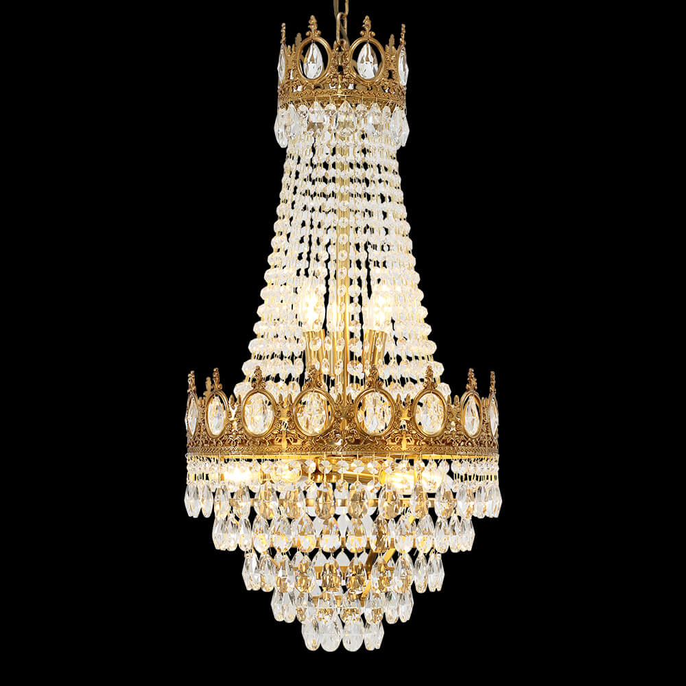 17 Inch French Empire Brass Crystal Chandelier XS3090-420