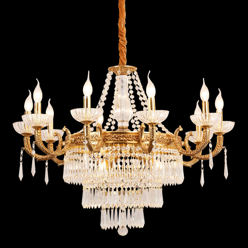 32 Inch French Empire Brass Crystal Chandelier XS3126-10