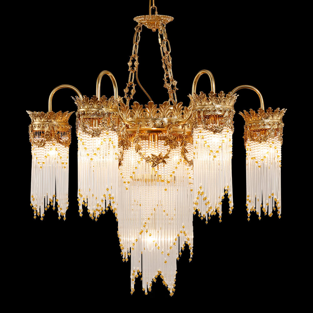 33 Inch 1 Layer Brass and Glass Chandelier XS3129-6