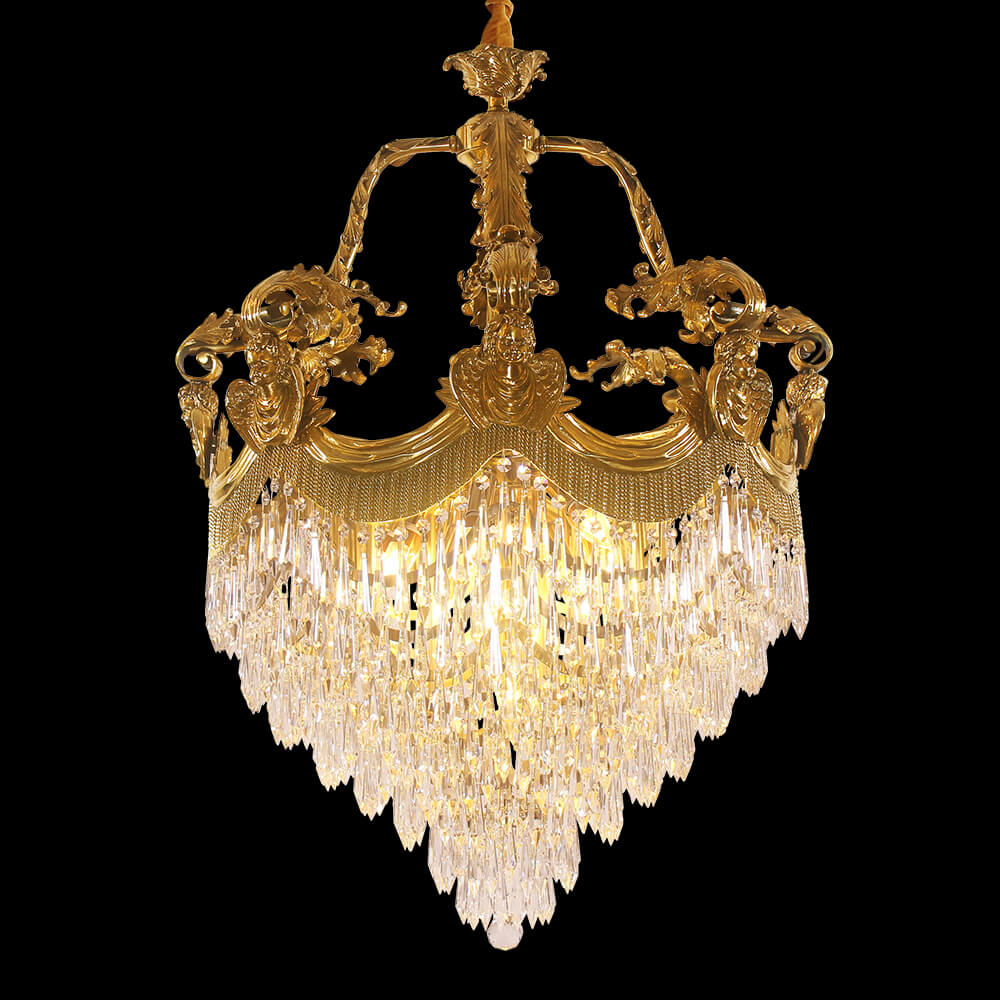 Lampadario di cristallo in ottone impero francese da 31 pollici XS3130-800